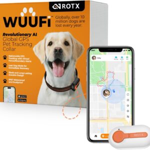 ROTX GPS Pet Tracker Real-time Location Tracker Health & Wellness Virtual Fence for Over 11.02lbs Pet Such As Dog Cat Collar Attachment of Random Color Subscription Required Waterproof IP67