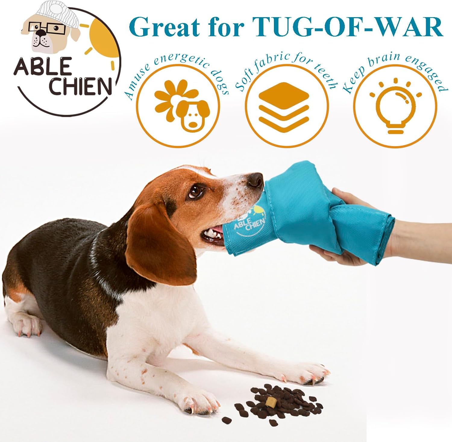 Snuffle Knot for Dogs, Interactive Dog Puzzle Toys for Small Dogs, Puppy Enrichment Toys, Encourage Natural Foraging Skills, Snuffle Ball with 10 Treat Pockets for Slow Eating - Image 2