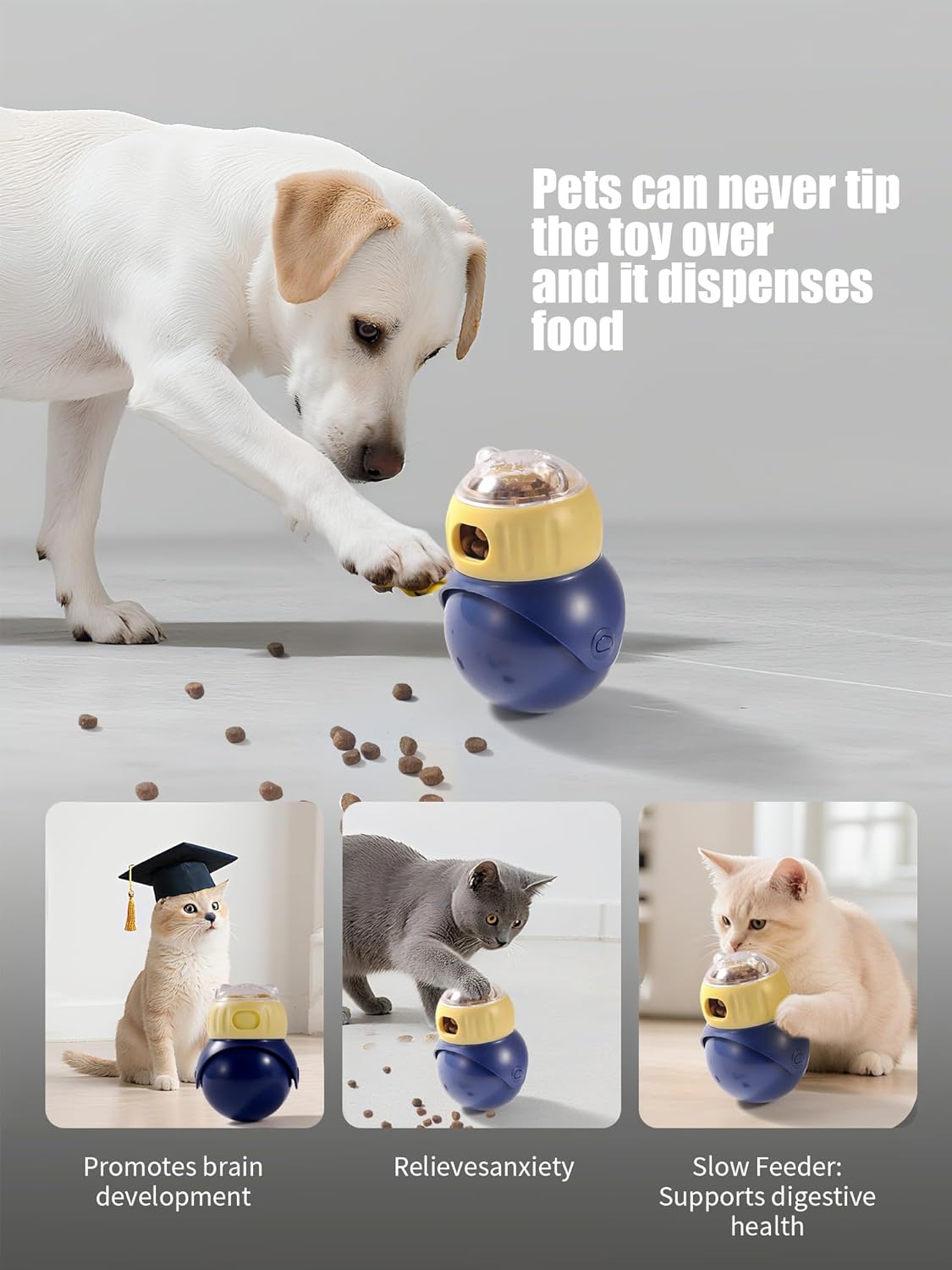 Treat Dispensing Dog Toys, Interactive Dog Puzzle Toy for Boredom, Dog Enrichment Toys to Keep Them Busy, Dogs and Cats Slow Feeder(Not for Aggressive Chewers) - Image 6