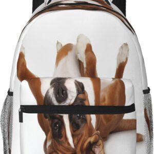 Boxer Dog Backpack Cut Dog Travel Laptop Backpacks Ruckasck Book Bags School Bag for Boys Girls Kids Childrens Teenager Men Women