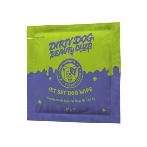 Dirty Dog Beauty Club – Jet Set Dog Wipes – Thick, Gentle, Biodegradable, Chemical Free, Alcohol Free, Soothing with Calendula and Aloe Vera – (30 Count), Unscented