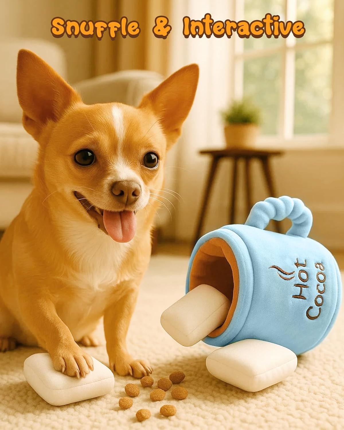 Swooflia Crinkle Dog Toy - Enrichment Squeaky Plush Toys to Keep Them Busy,Treat Boredom for Small Dogs Funny Interactive Stimulating Puppy Toy for Hide and Seek - Image 3