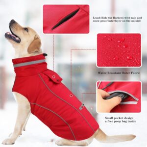Doglay Dog Coats – Waterproof Winter Jacket with Pocket, Reflective Turtleneck, Warm & Adjustable for Small to Large Dogs