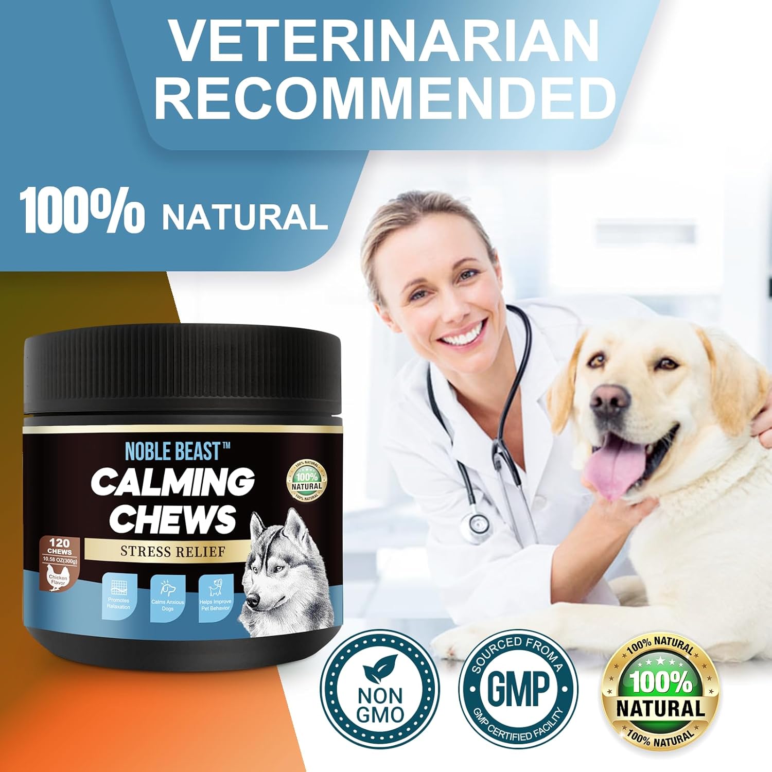 Noble Beast Dog Hemp Calming Chews - Melatonin for Dogs - Dog Calming Treats - Motion Sickness for Dogs - All Natural - Soft Chews with Hemp and Melatonin - Chicken Flavor -120 Count - Image 5