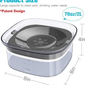 UPSKY 70oz Dog Water Bowl 2L No Spill Dog Bowl Large Capacity Spill Proof Slow Water Feeder, No Splash Dog Bowl Pet Water Dispenser Vehicle Carried Travel Slow Drinking Bowl for Messy Drinkers, Cats