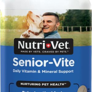 Nutri-Vet Senior-Vite Chewables for Dogs, Daily Vitamin and Mineral Support for Senior Dogs, Helps Maintain Peak Condition for Older Pets, 120 Count