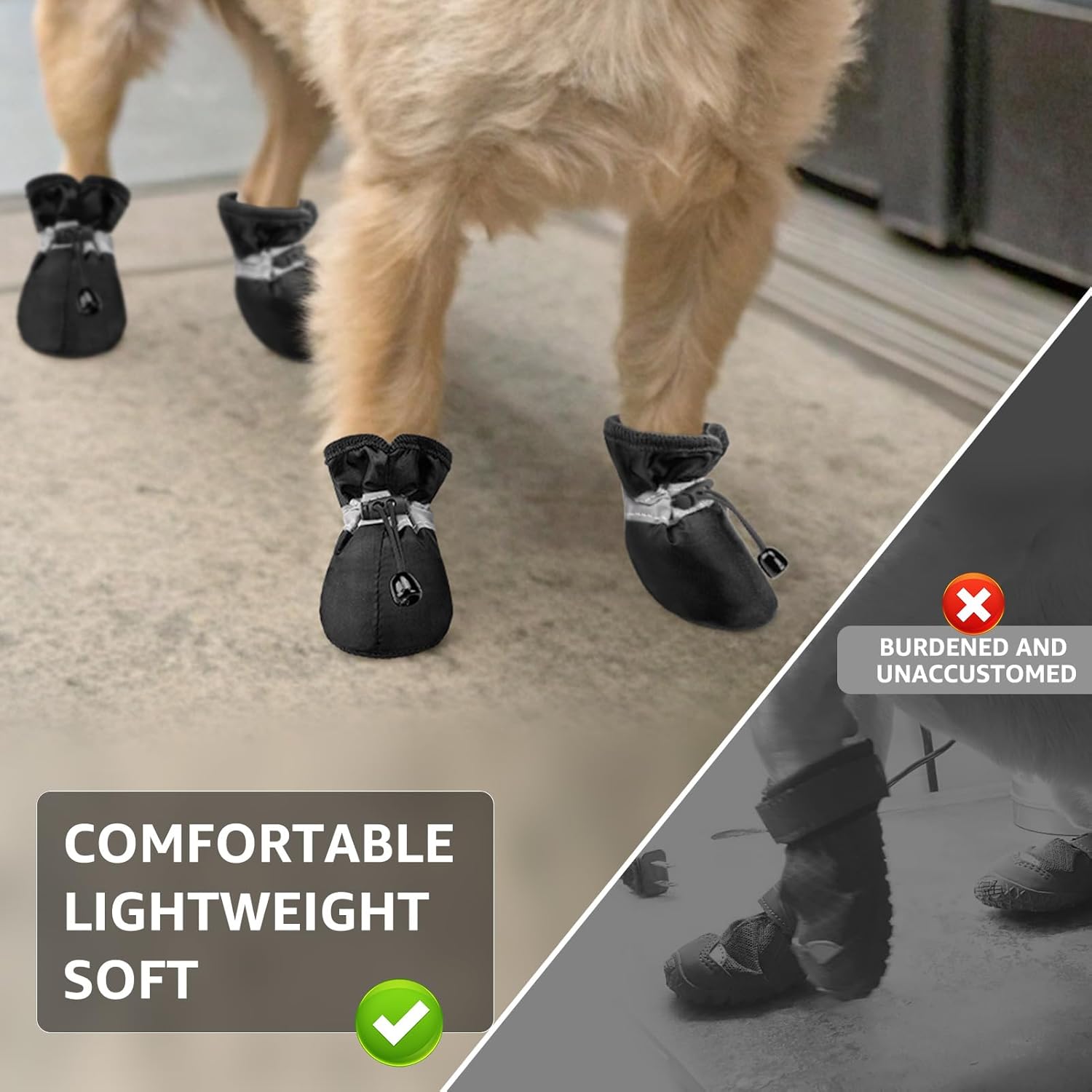 SCENEREAL Dog Shoes for Hot Pavement for Small Medium Dogs Paw Protectors, Summer Heat Boots Resistant Waterproof Soft Outdoor Walking Indoor Hardfloors, Black Size 5 - Image 6