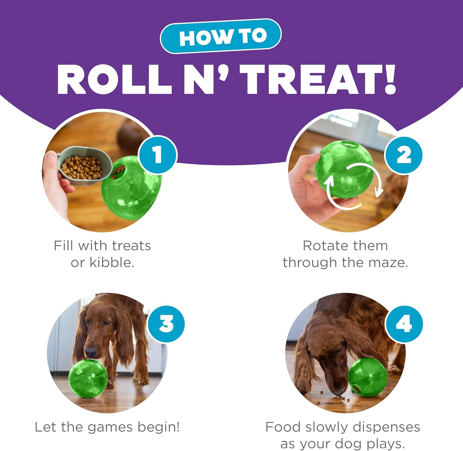 Outward Hound by Planet Dog Mazee Puzzle Ball Interactive Treat Dispensing Dog Toy, Green - Image 4