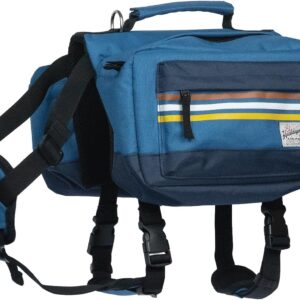 Dog Backpack Harness for Medium & Large Breeds Dogs – Dog Hiking Saddle Bag with Handle & Large Side Pockets for Camping & Day Trips