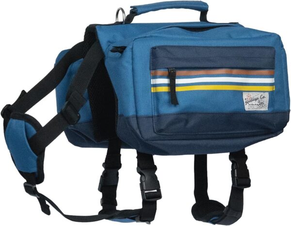 Dog Backpack Harness for Medium & Large Breeds Dogs – Dog Hiking Saddle Bag with Handle & Large Side Pockets for Camping & Day Trips