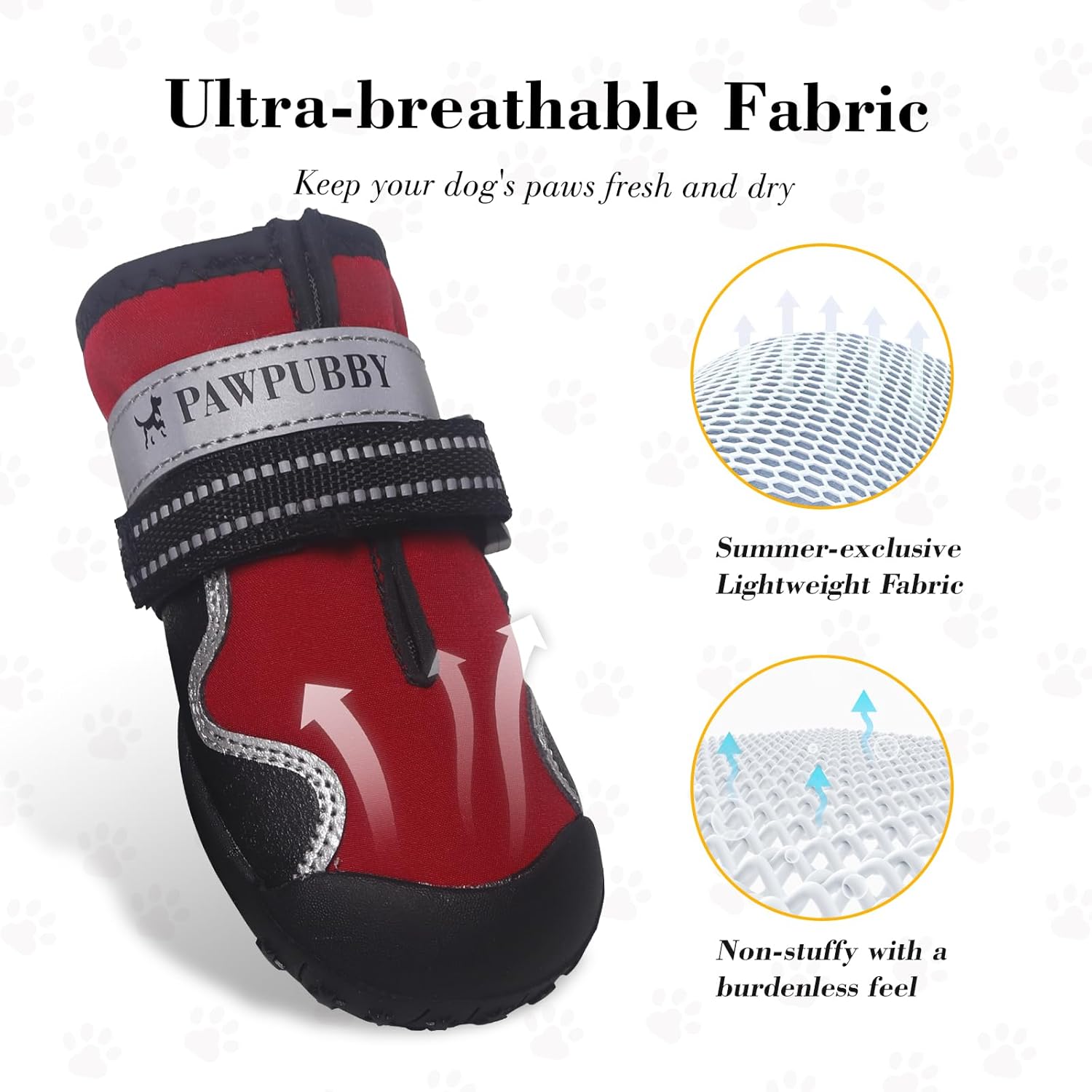 Dog Shoes for Large Dogs, Anti-Slip Waterproof Dog Boots & Paw Protectors with Full Toe Coverage Design, Dog Shoes for Hot Pavement and Winter Snow Hiking with Reflective Straps(red,1# - Image 4