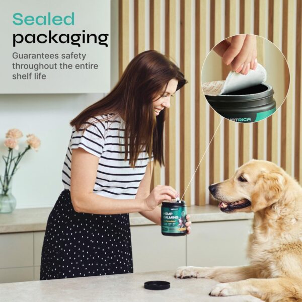 Calming Chews for Dogs Anxiety Relief - Hemp Calming Chews for Dogs with Valerian Root, Hemp Seed Oil, Turmeric, L-Theanine - Soft Treats for Storms, Fireworks, Separation, Vet Visits, Grooming - Image 5