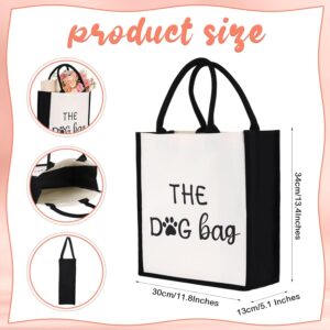 Dog Tote Bag for Women, Printed Design Canvas Reusable Dog Shopping Bag, Spacious 13.4×11.8×5.1 Inches, Ideal Gift for Doggie Lovers Owners, Christmas