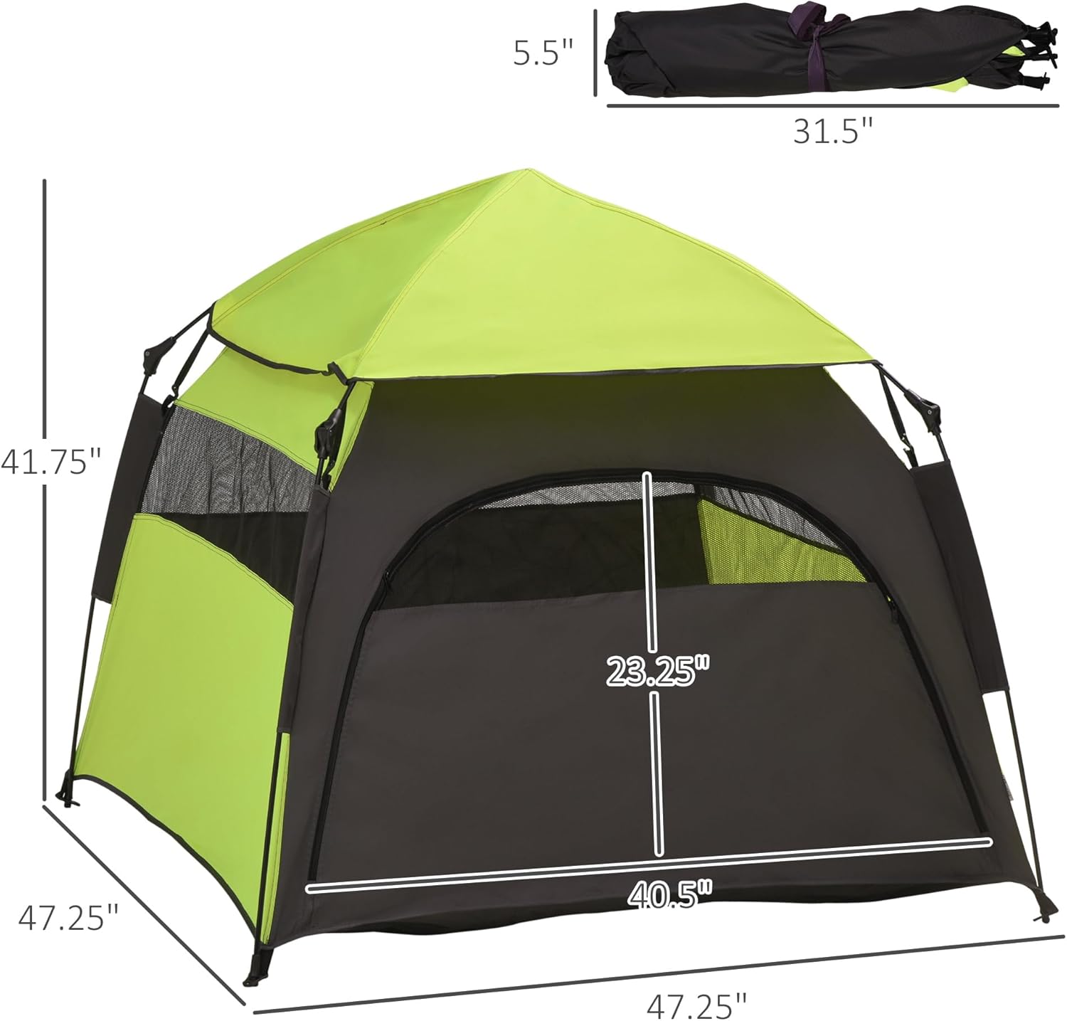 PawHut Pop Up Dog Tent for Extra Large and Large Dogs, Portable Pet Camping Tent with Carrying Bag for Beach, Backyard, Home - Image 7