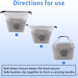 Pet Food Storage Bag, Travel Dog Food Container 2 Pack,Dog Food Travel Bag , Foldable Dog Bowls, BPA-Free, Food Grade, Pet Safe, Perfect for Travel, Camping, Dog Boarding, Weekend Trips/Clear grey