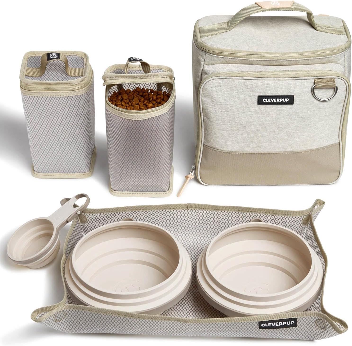 Ultimate Dog Travel Bundle Large 7-piece Bistro Box Dog Travel Kit & Porter Dog Gear Backpack in Sand - Image 2