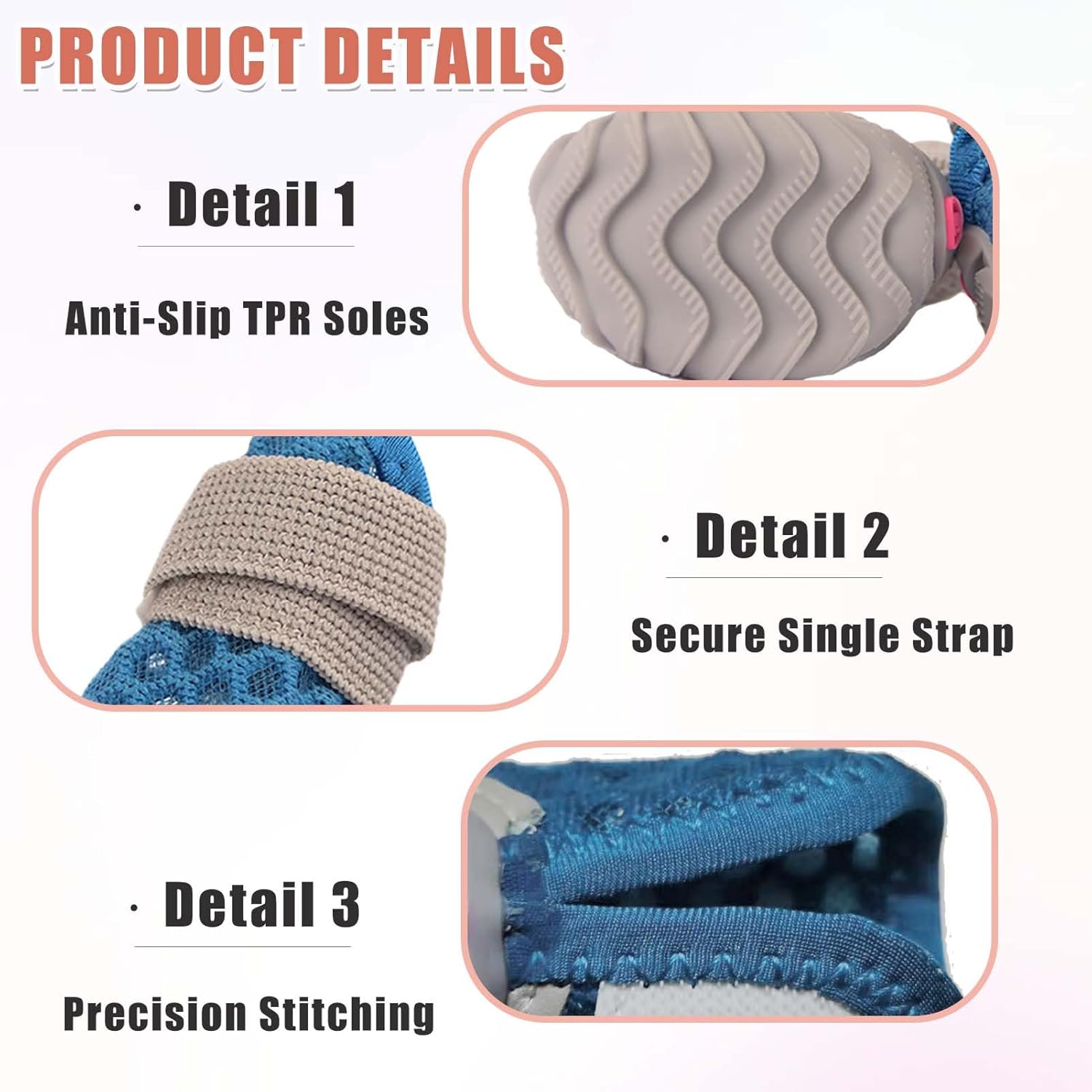 Dog Shoes for Small Dogs, Soft Mesh Dog Boots for Summer Hot Pavement, Outdoor Walking Running, Anti-Slip Dog Boots & Paw Protectors, Size 2, Blue - Image 3