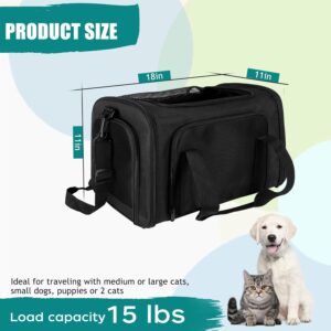 Top tasta Dog Cat Carrier Pet Carriers for Small Medium Large Cats Dogs Carrier Soft Sided Small Puppy Dog Carrier Portable Foldable Airline Approved Dog Cat Travel Carrier Black Medium