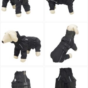 Dogs Waterproof Jacket, Lightweight Waterproof Jacket Reflective Safety Dog Raincoat Windproof Snow-Proof Dog Vest for Small Medium Large Dogs Black XXXL