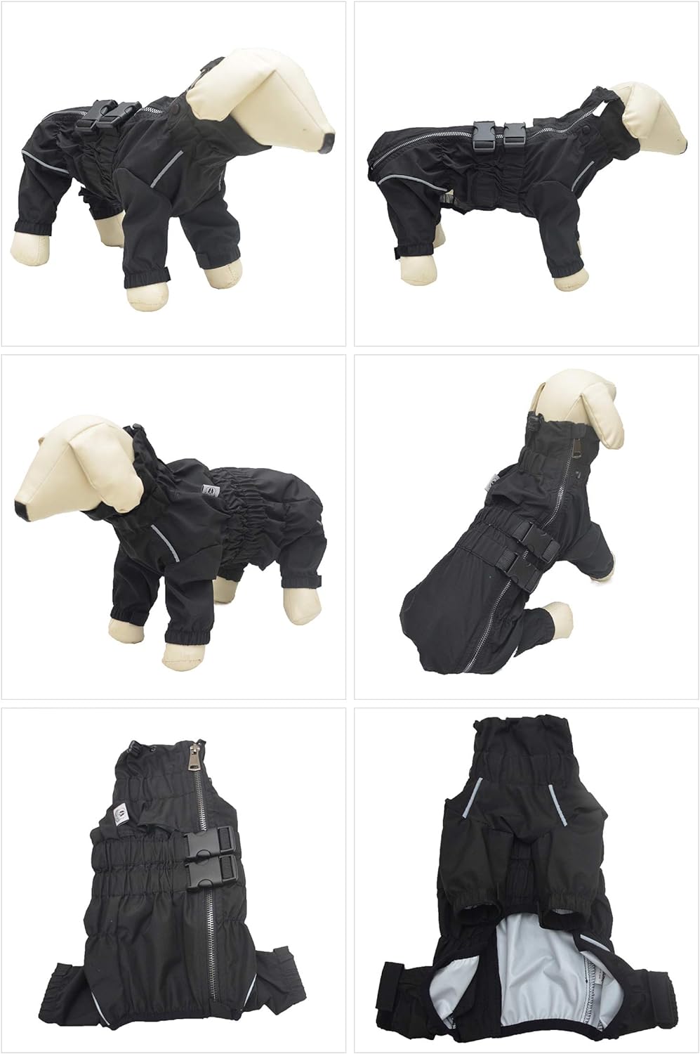 Dogs Waterproof Jacket, Lightweight Waterproof Jacket Reflective Safety Dog Raincoat Windproof Snow-Proof Dog Vest for Small Medium Large Dogs Black XXXL - Image 2