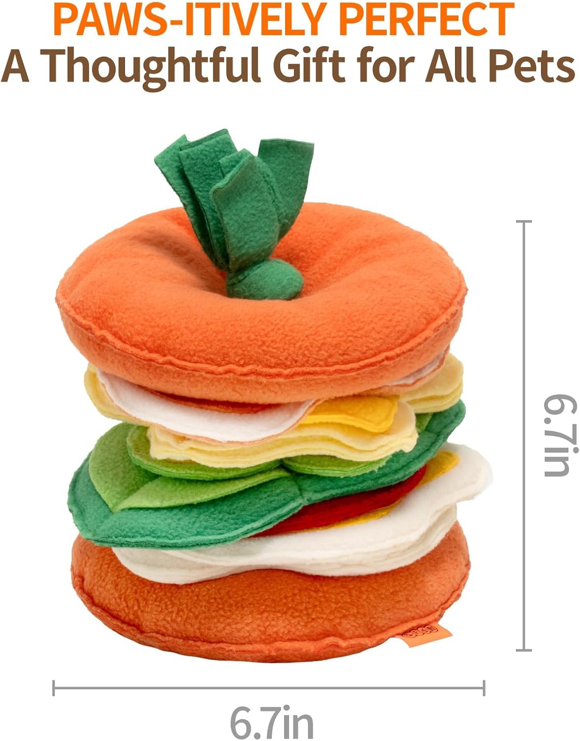 MEWOOFUN Snuffle Toy Ball for Smart Dogs - Interactive & Mentally Stimulating - Boredom busting Toys for Dogs - Hamburger Themed - Image 6