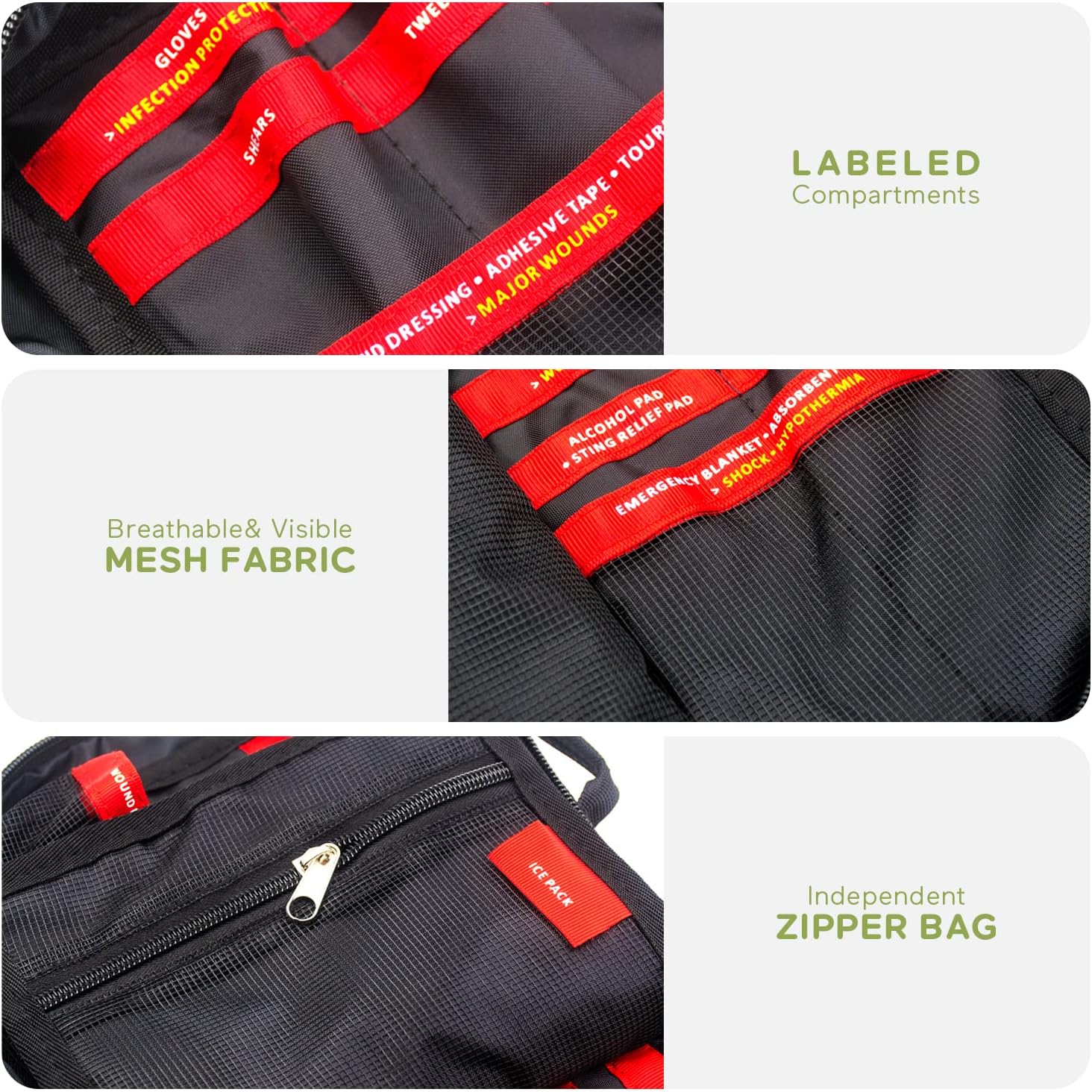 Dog First Aid Kit for Travel&Home Pet Emergency Kit for Dog&Cat 160 Pcs First Aid Supplies with Molle Pouch for Traveling Hiking Camping Hunting Red - Image 5