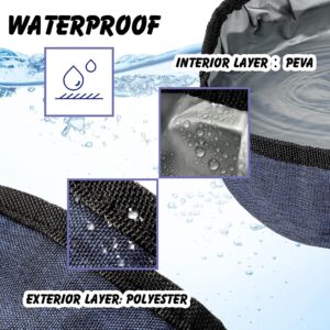 Meanplan 2 Pack Portable Dog Bowls Foldable Travel Dog Dish Portable Puppy Water and Food Bowl Pet Hiking Accessories for Small and Large Pets(Dark Blue,40 oz)