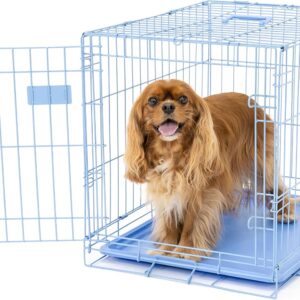 Carlson Blue Secure and Compact Single Door Metal Dog Crate, Small