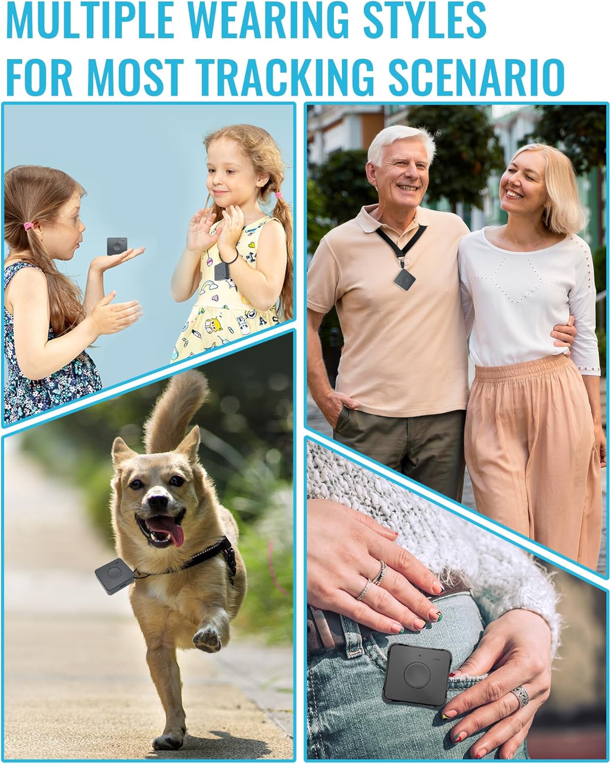 LNCOOON 4G Mini GPS Tracker for Children, Dogs, Elderly - Real Time Tracking Device, Small Wearable GPS Locator, Unlimited Distance, Geo Fence, SOS Button, Buzzer Alert, Subscription Needed - Image 3