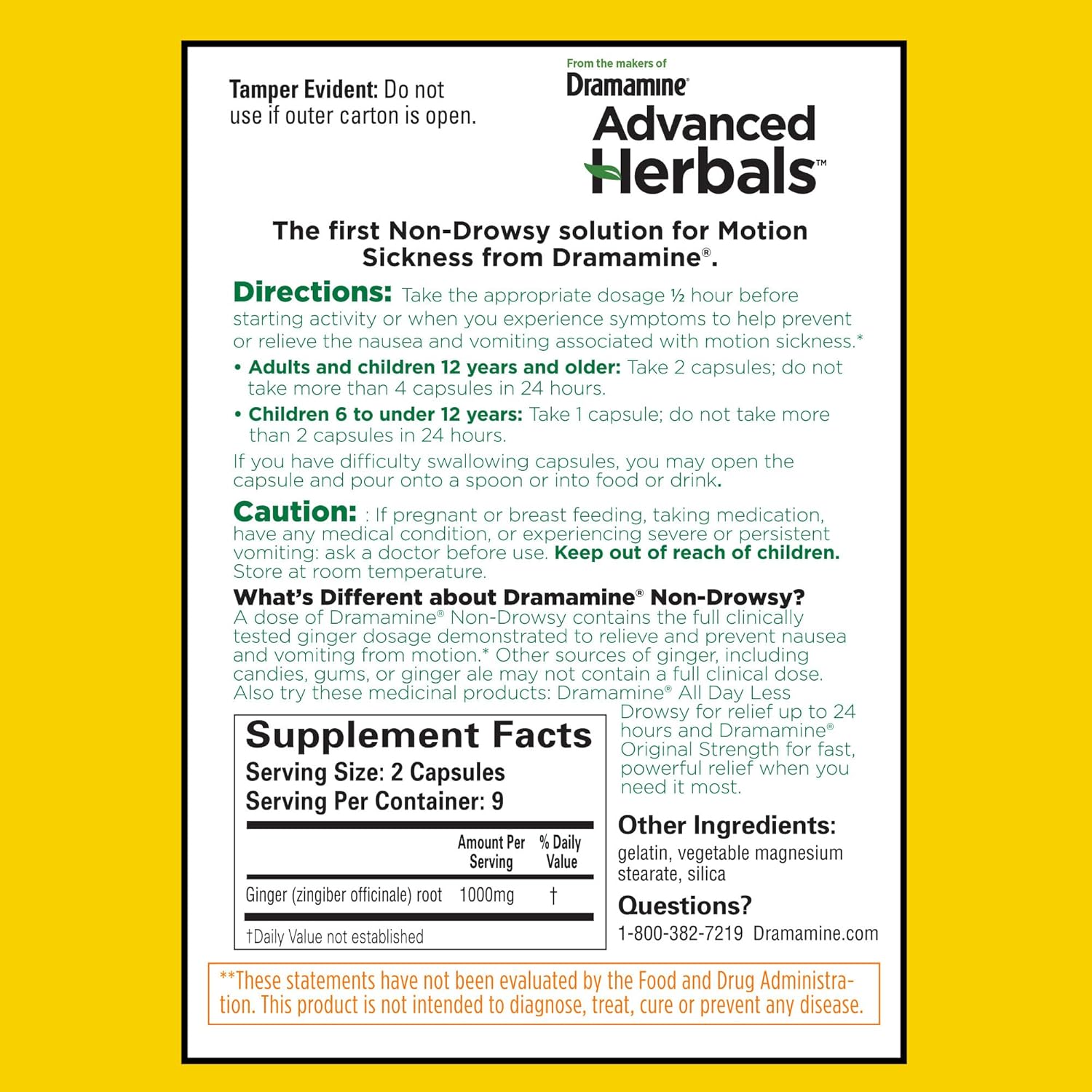 From the Makers of Dramamine, Advanced Herbals, Non-Drowsy, Motion Sickness Relief, Made with Natural Ginger, 18 Count - Image 7