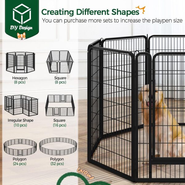 Yaheetech Dog Playpen Outdoor, 40 inch 8 Panels Dog Pen Indoor Heavy Duty Puppy Exercise Pen Metal Pet Fence for RV Camping/Yard/Garden - Image 6