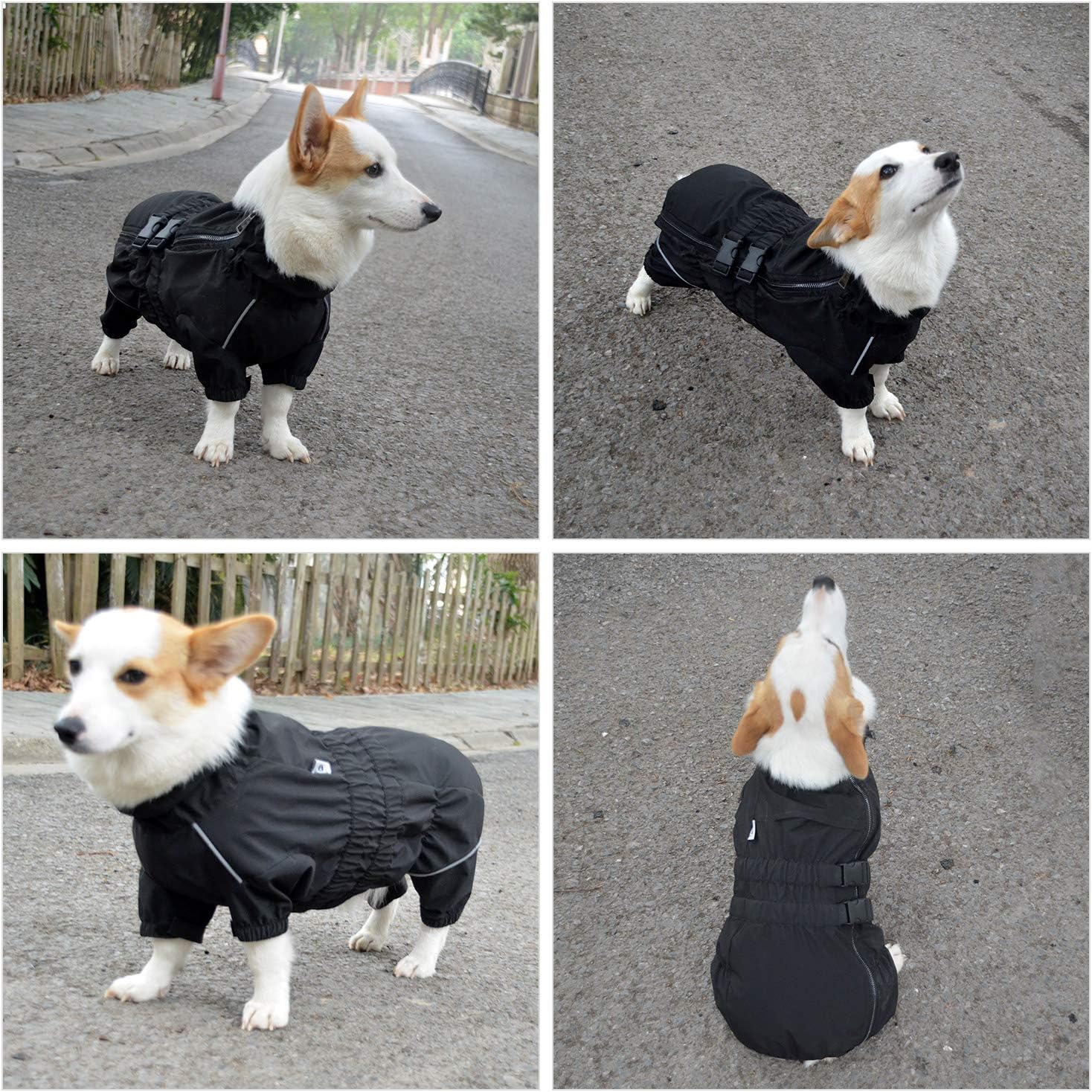 Dogs Waterproof Jacket, Lightweight Waterproof Jacket Reflective Safety Dog Raincoat Windproof Snow-Proof Dog Vest for Small Medium Large Dogs Black XXXL - Image 8