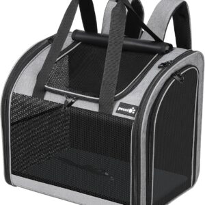 Pecute Cat Backpack with Widened Interior Space, Upgraded Dog Backpack Carrier with Various Ways to Carry, Pet Backpack with Breathable Mesh, Pet Travel Carrier with Soft Padded, Reinforced Support