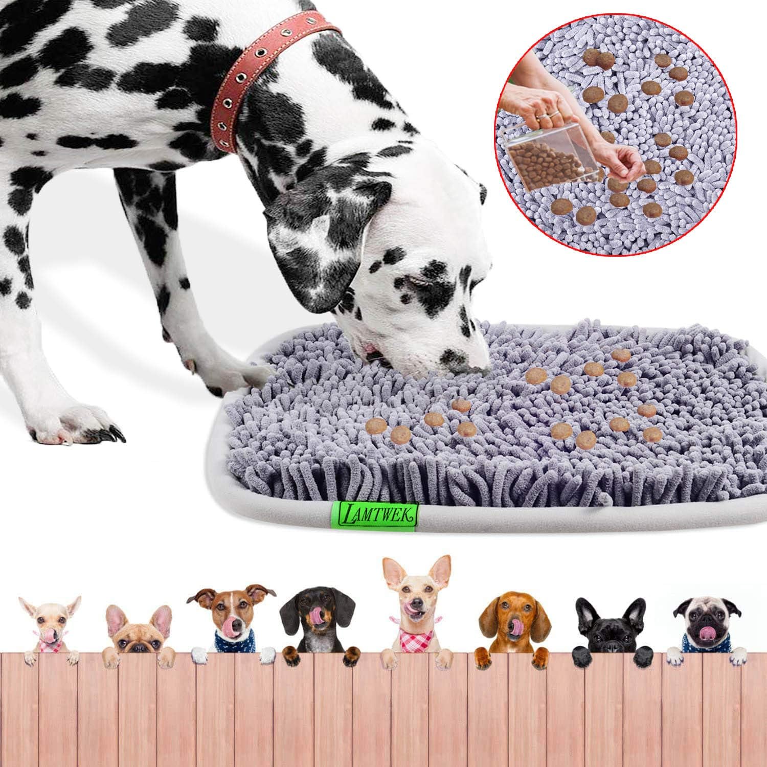Snuffle Mat for Dogs, 17" x 21" Dog Snuffle Mat Interactive Feed Game for Boredom, Encourages Natural Foraging Skills and Stress Relief, Easy to Fill Machine Washable - Image 2