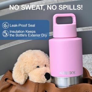 Insulated Dog Travel Water Bottle With Detachable Bowls, 3 In 1 Portable Dog Water Bottle Dispenser, Dog Accessories For Walking, Hiking, Camping, Outdoor (Pink-purple, 32 Oz)