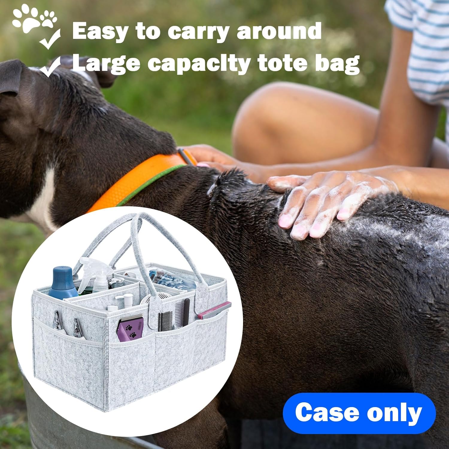Pet Grooming Tote Bag, Dog Storage Organizer for Grooming Supplies Multiple Pockets, Lightweight and Durable Design (Bag Only) - Image 4