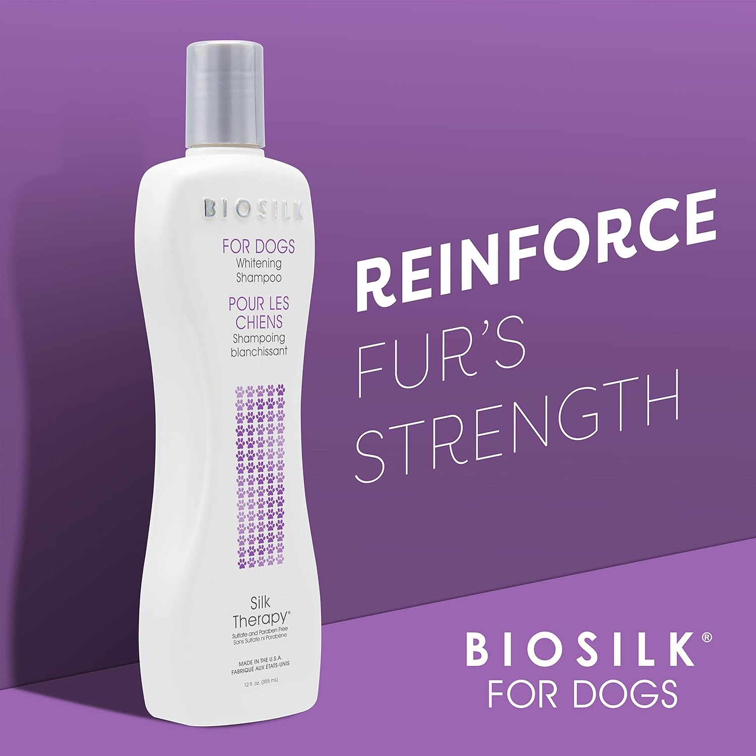 BioSilk Silk Therapy Whitening Dog Shampoo for Dogs - Pet Safe Grooming and Brightening Shampoo for a Bright White Coat - Dog Wash Enhances Shine and Softness, 12 Fl Oz - Image 4
