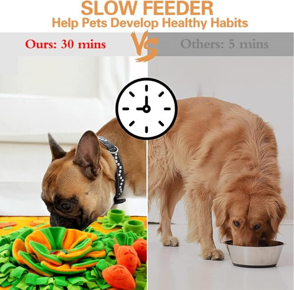 Snuffle Mat for Large Dogs, 40'' x 27.5'' Sniff Mat for Dogs, Portable Slow Feeding Mat for Foraging Skills and Stress Relief, Interactive Indoor/Outdoor Dog Puzzle Toys for Nosework Training - Image 6