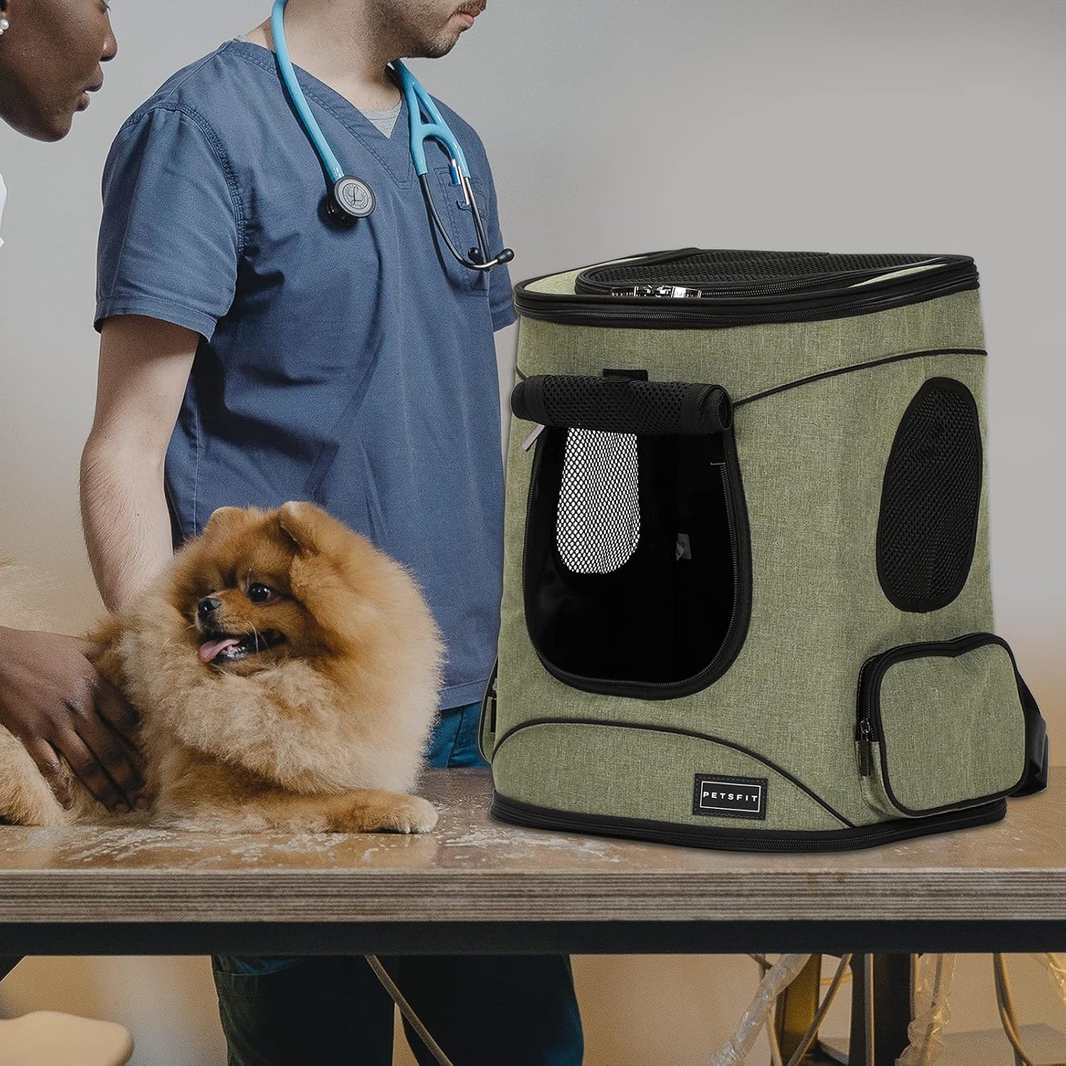 Petsfit Pet Backpack Carrier with Upgrade Waist Cushion Design to Better Fit The Waist, Suitable for Small and Medium Dogs Cats, and Rabbits up to 18 Pounds - Image 8