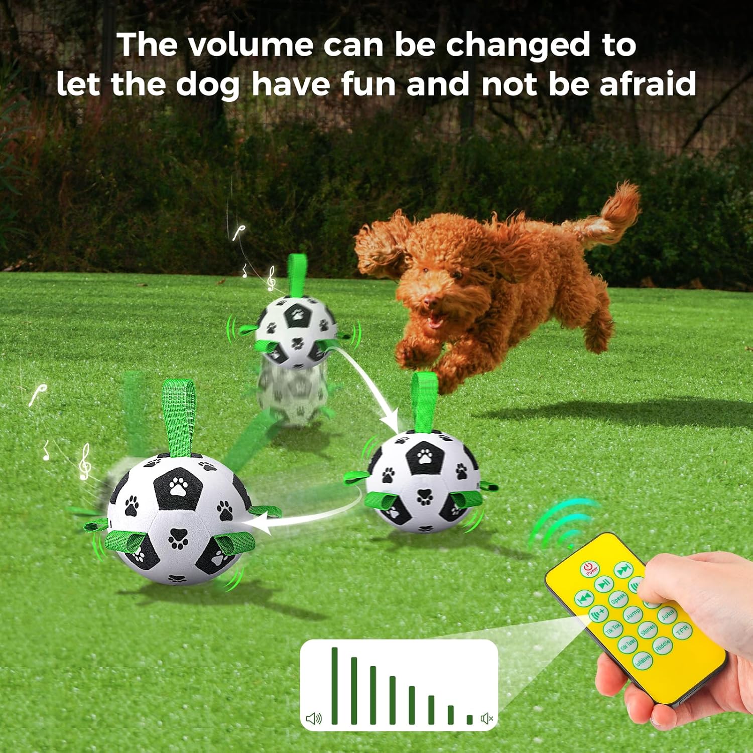 QDAN Interactive Dog Toys, Moving Dog Balls with Straps, Remote Control, Jumping Rolling Bouncing Soccer Ball for Dogs for Small Medium Large Pet - Image 5