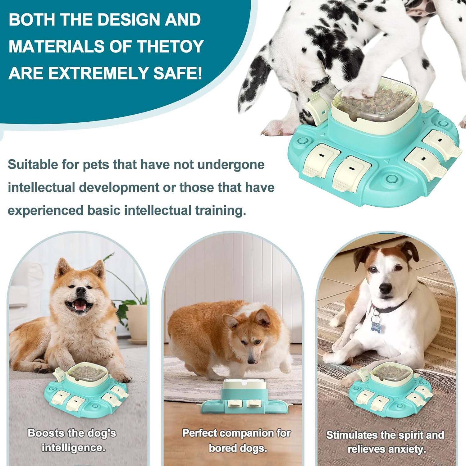 Dog Puzzle Toy,3 in 1 Food Dispenser Slow Feeder Treat Puzzles Bowl - Image 5