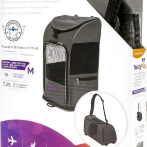 2-in-1 Pet Backpack Travel Carrier, Airline Approved & Guaranteed On Board – Gray, Medium