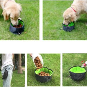 2 Pcs Collapsible Dog Bowls for Travel, Foldable, Portable and Light for Food and Water – (Green+Orange)