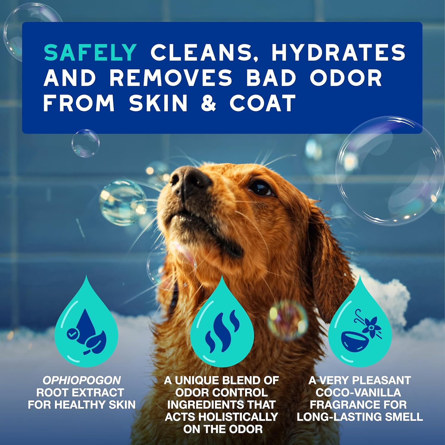 DOUXO® Skin & Coat SPA - Ultra-Safe Odor Control Dog Shampoo for Smelly Dogs, 16 fl oz, Cleans and Hydrates The Skin, Removes Odor, Leaves The Coat Soft and Smelling Great, Skin-Friendly Formula - Image 3