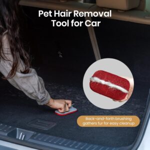 DELOMO Portable Pet Hair Removal Tool for Car, Car Detailing Dog Hair Remover, Mini Pet Hair Remover Brush for Auto Detailing, Furniture, Carpet, Lint (Size: 4.72″ L × 2.76″ W)