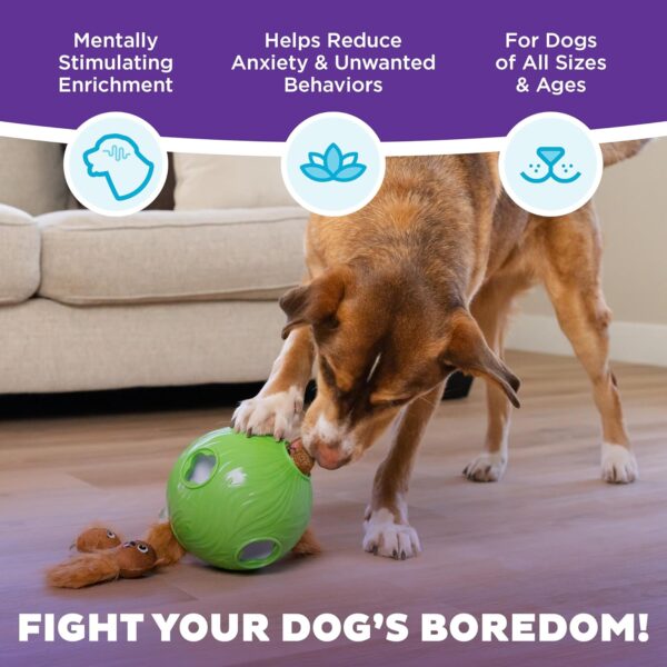 Outward Hound by Nina Ottosson Dog Snuffle N' Treat Ball Puzzle, Level 2 Intermediate, Green, Large - Image 3