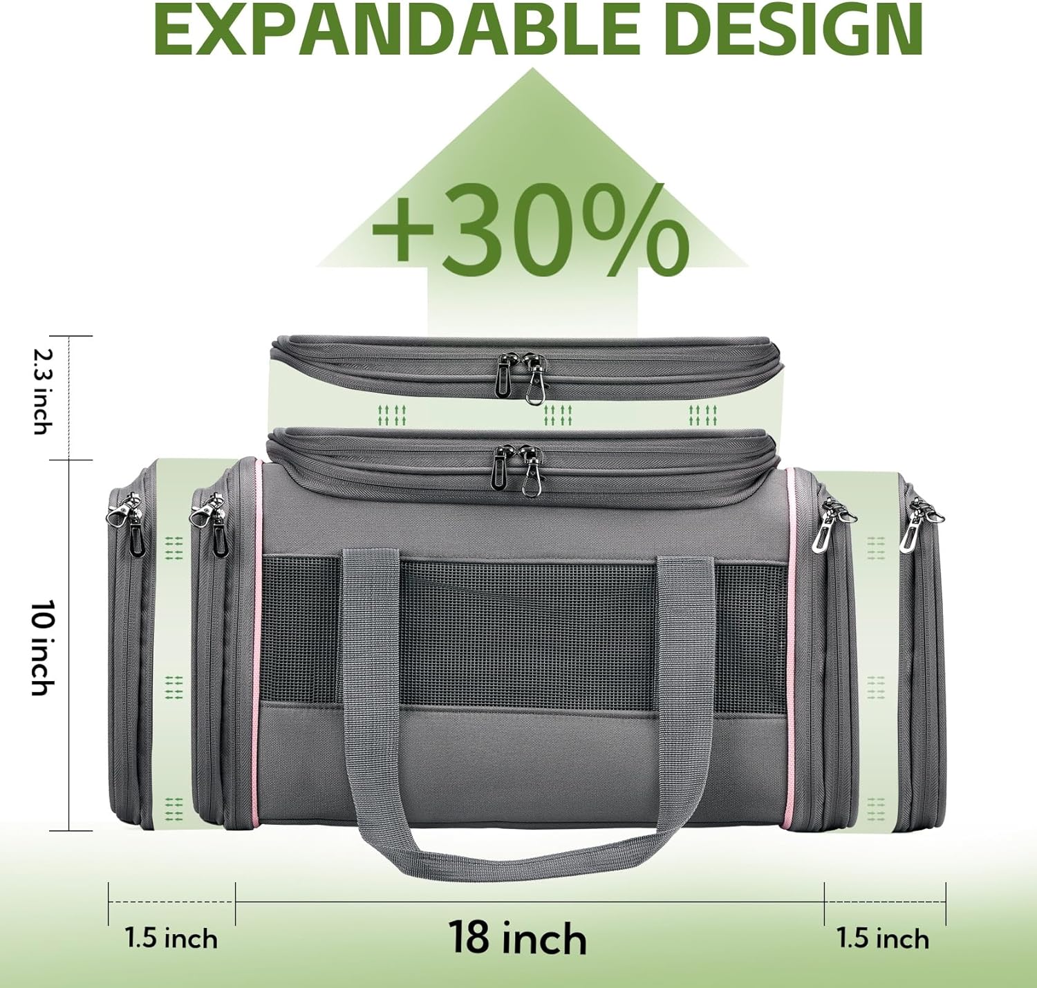Airline Approved Pet Carrier - Soft-Sided Dog & Cat Travel Bag with Expandable Space and Safe Design (Grey) - Image 4
