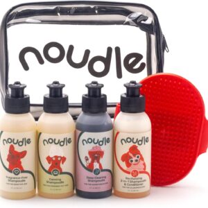 Pets – Gift Set with Travel Bag and Scrubber, Moisturizing and Gentle All Natural pet Shampoos with Aloe and Oatmeal