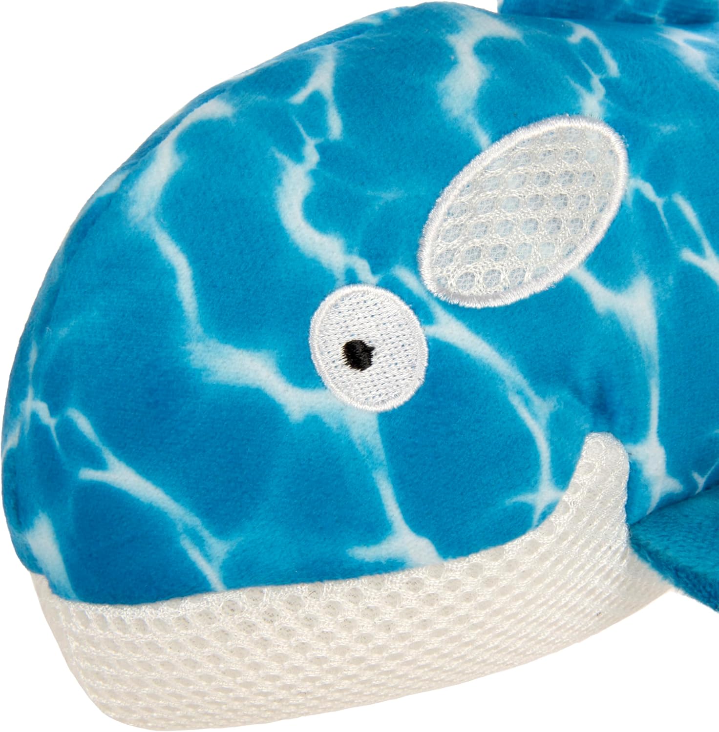 Strong 'N Silent Swimmer Soft Plush Orca Squeaker Chew Guard Dog Toy - Blue, Large - Image 7