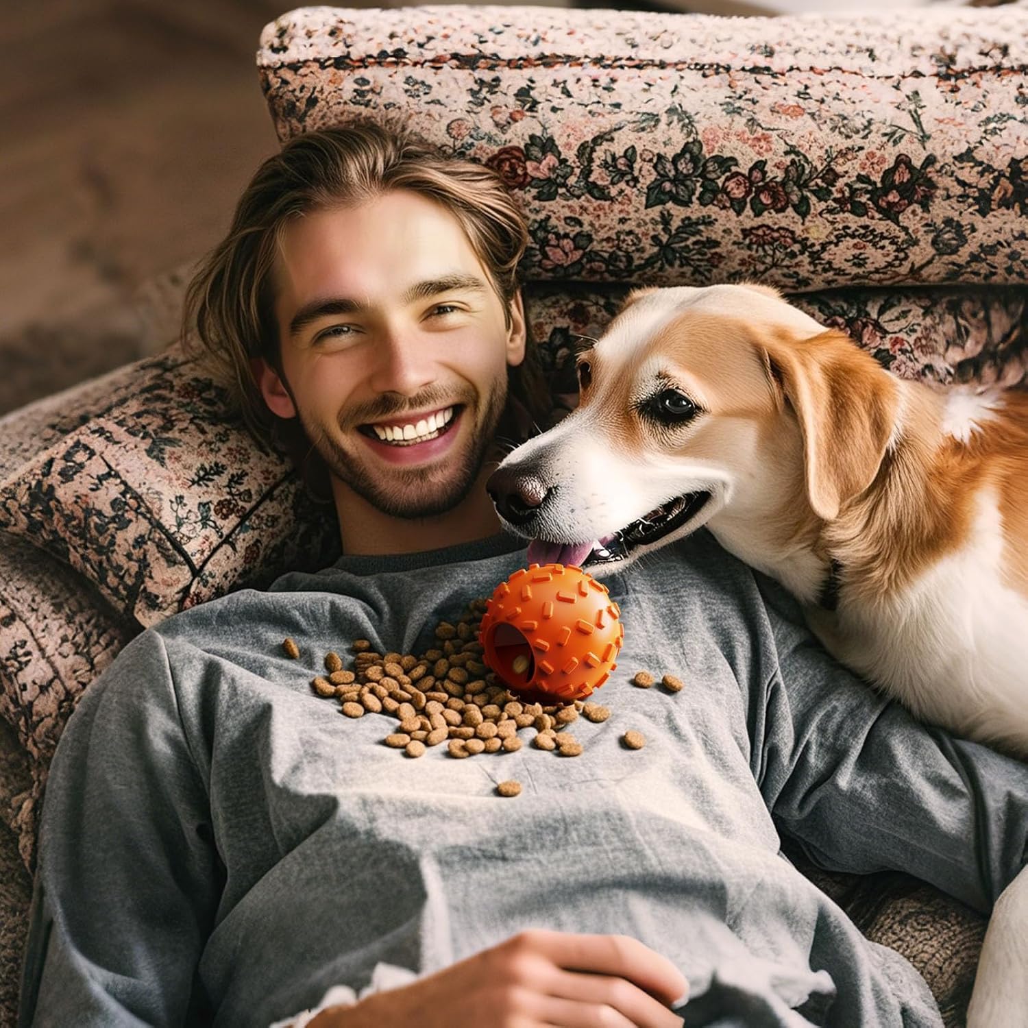 Dog Puzzle Toy 2 Pack – Cognitive Dog Treat Toy,Interactive Dog Toys for Treat Dispensing, Slow Feeder for Mental Stimulation & Anxiety Relief, Puppy Training Toy, Natural Rubber - Image 6